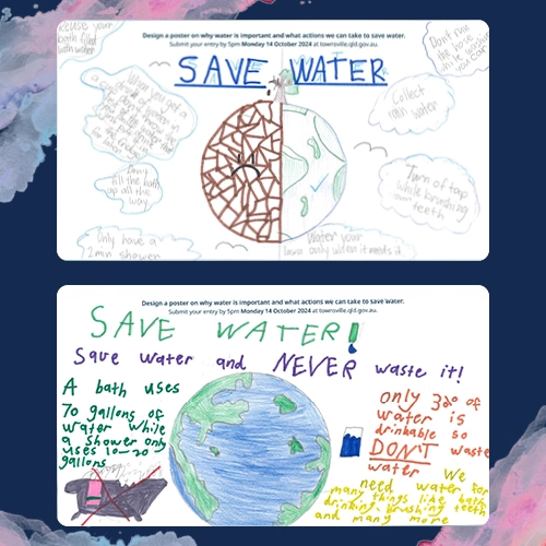 Children's drawings about saving water