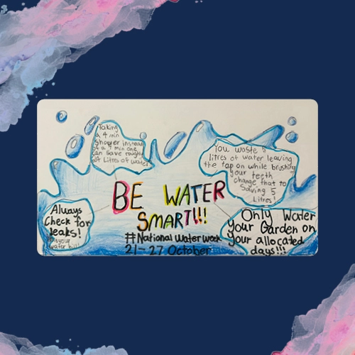 Children's drawings about saving water