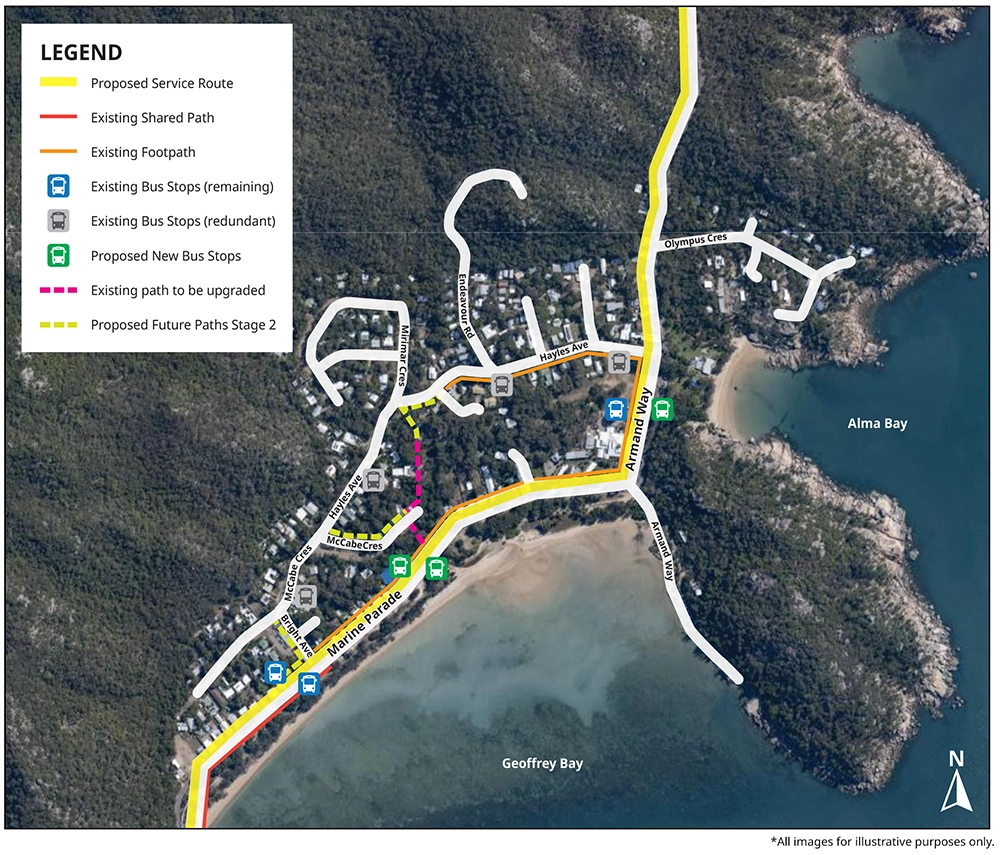 Arcadia Bus Service Reroute location map