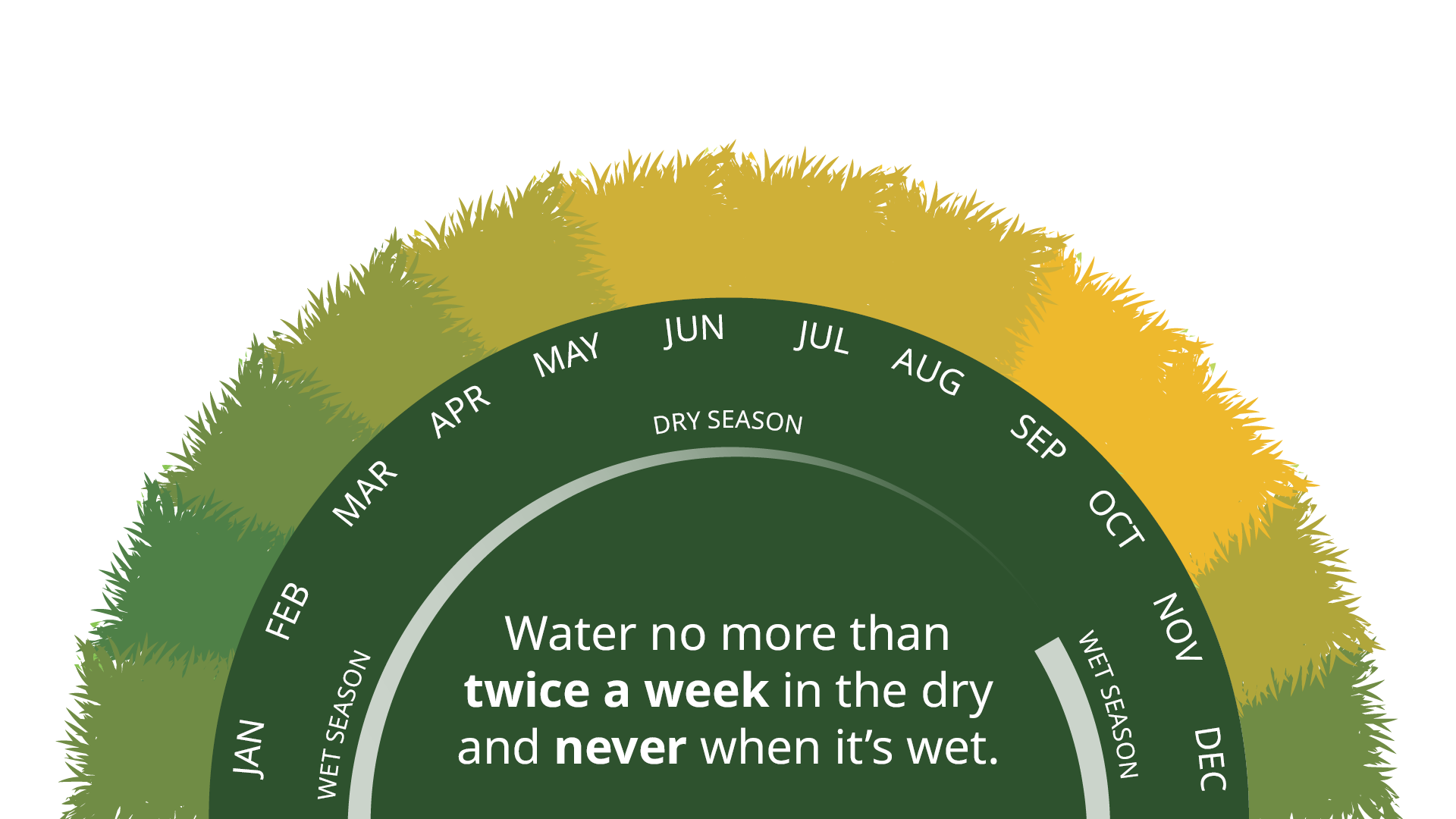Calendar showing water no more than twice in the dry and never when it's wet
