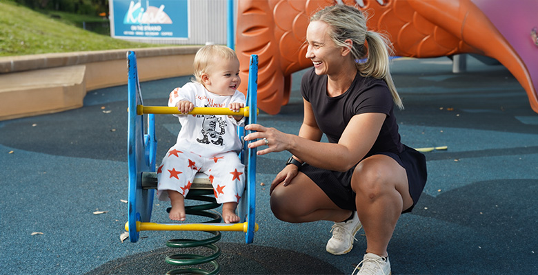 Goldie and Britt Hurney exploring Townsville's Playgrounds