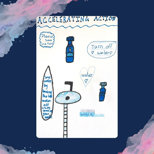 Children's drawings about saving water