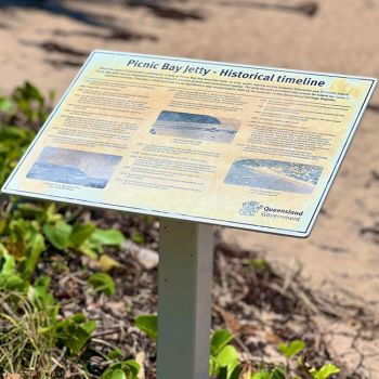 Picnic Bay Jetty Historical Timeline Sign