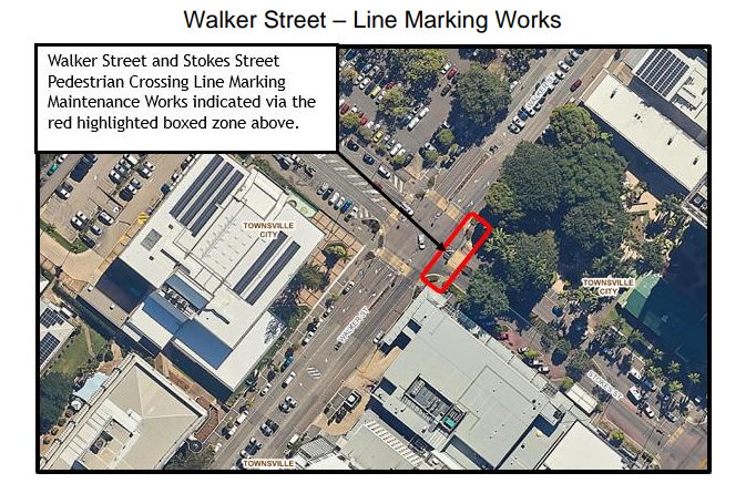 Walker & Stokes Streets Pedestrian Crossing Line Marking