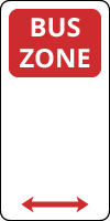 Parking Sign - Bus Zone