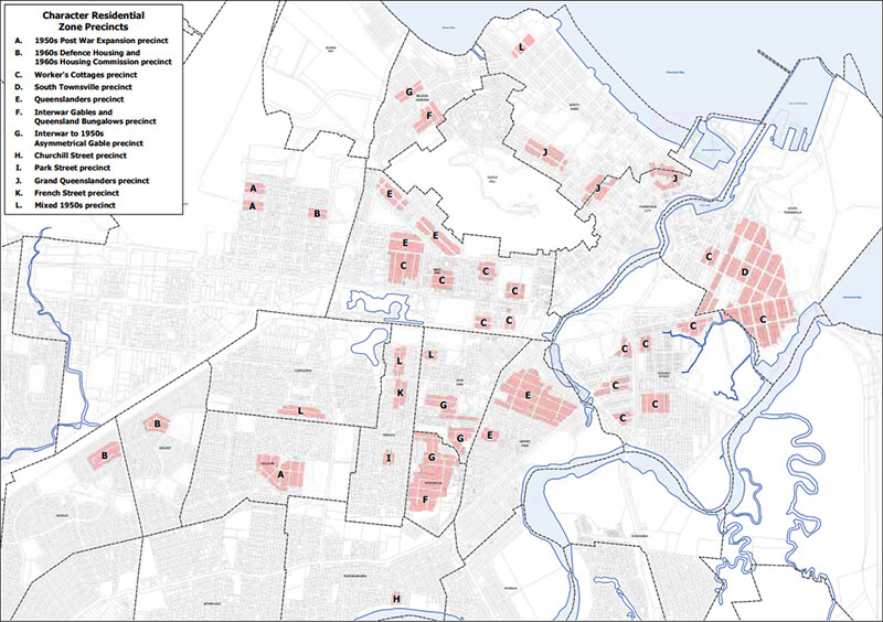 Map indicating the Character Residential Zones