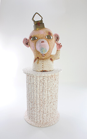 Pru Morrison A Tribute to a Holy Man 2023, Earthenware and terra sigillata, Terra sigillata, 50 x 21 cm.