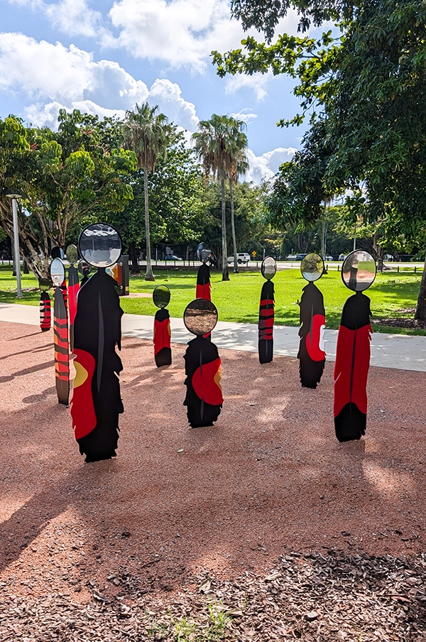 Carla Gottgens's artwork Riot installed in the park