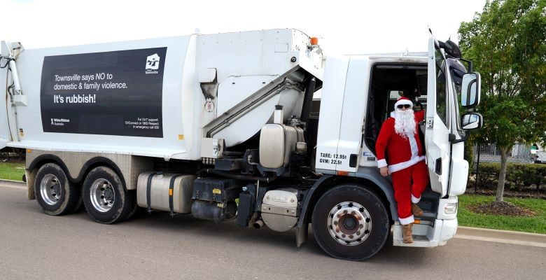 Kirk Tracey is one of the hard working Waste and Recycling Truck Drivers picking up bins this Christmas.