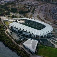 An aerial photo of the stadium