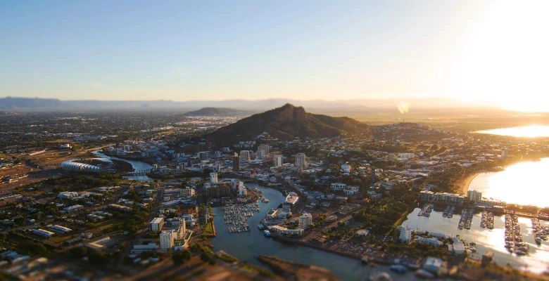 Aerial view over Townsville.