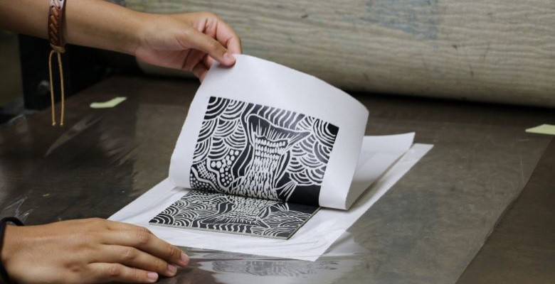 Young Indigenous Printmakers workshops were held at Umbrella Studio Contemporary Arts. Picture supplied by Umbrella Studio Contemporary Arts