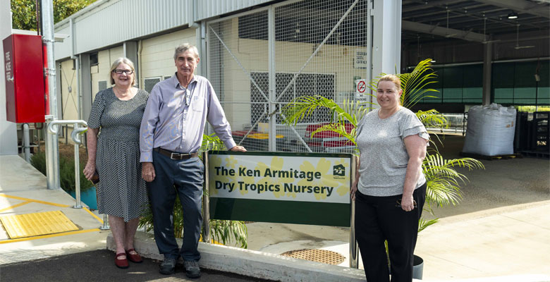 Ken with his wife Deb and daughter Tanya at the nursery's renaming ceremony.