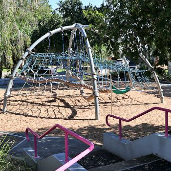 Jeff Caddies Park Climbing Net