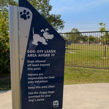 High Vista Park Dog Off Leash Area Sign