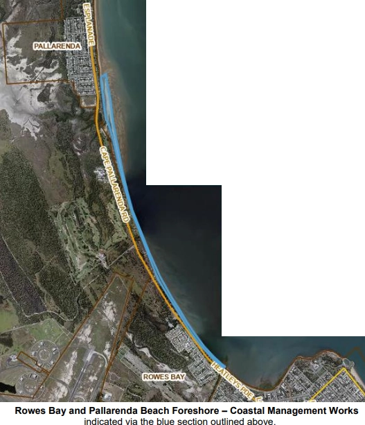 Map of the location of the coastal management works.