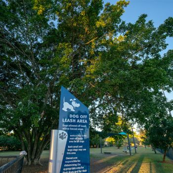 Rossiter Park Dog Off Leash Area Sign